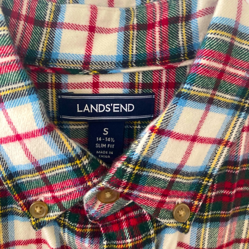 Lands’ End Holiday/Fall Plaid Flannel